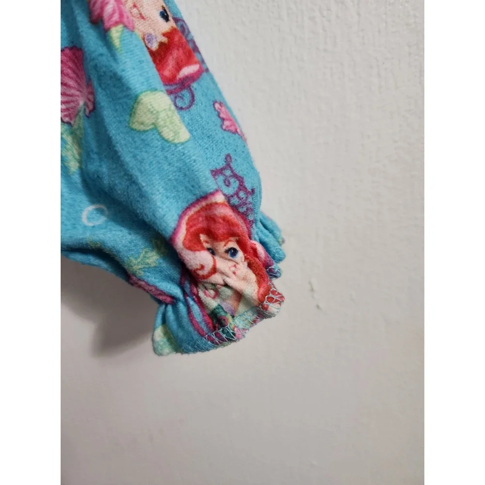Disney Princess Ariel Little Mermaid Nightgown Blue Fleece Toddler Size 3T